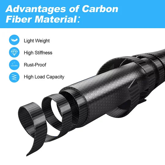 Doben Fiber Pool Pole, Professional Ultralight Pool Poles 3.7/4.6 to 12/15 FT, Telescoping Lightweight Pool Cleaning Pole, Brush