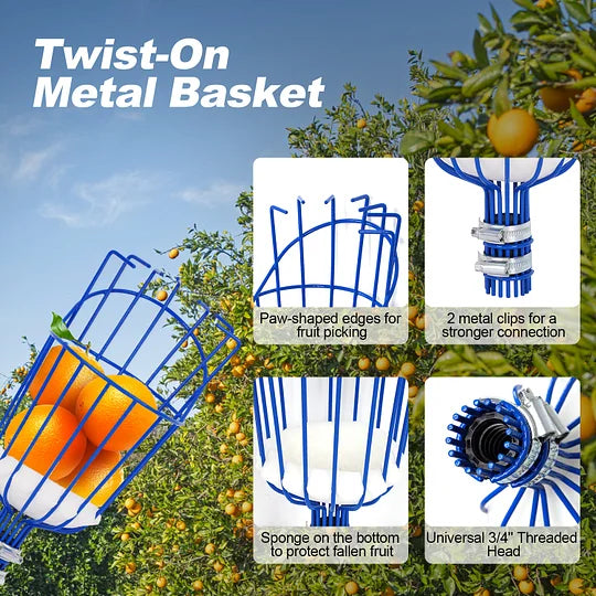 Doben 12FT Carbon Fiber Fruit Picker - Telescoping Basket Tool