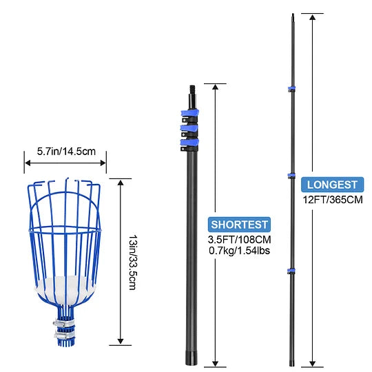 Doben 12FT Carbon Fiber Fruit Picker - Telescoping Basket Tool