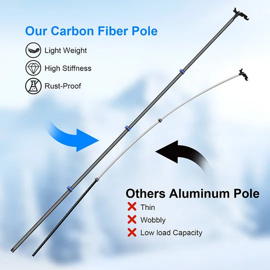 Doben Carbon Fiber Christmas Light Pole 4.7-24FT - Telescopic Hanger Tool