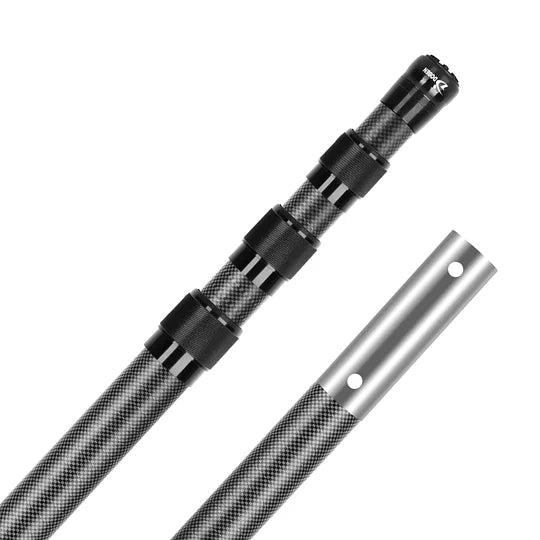 Doben Fiber Pool Pole, Professional Ultralight Pool Poles 3.7/4.6 to 12/15 FT, Telescoping Lightweight Pool Cleaning Pole, Brush
