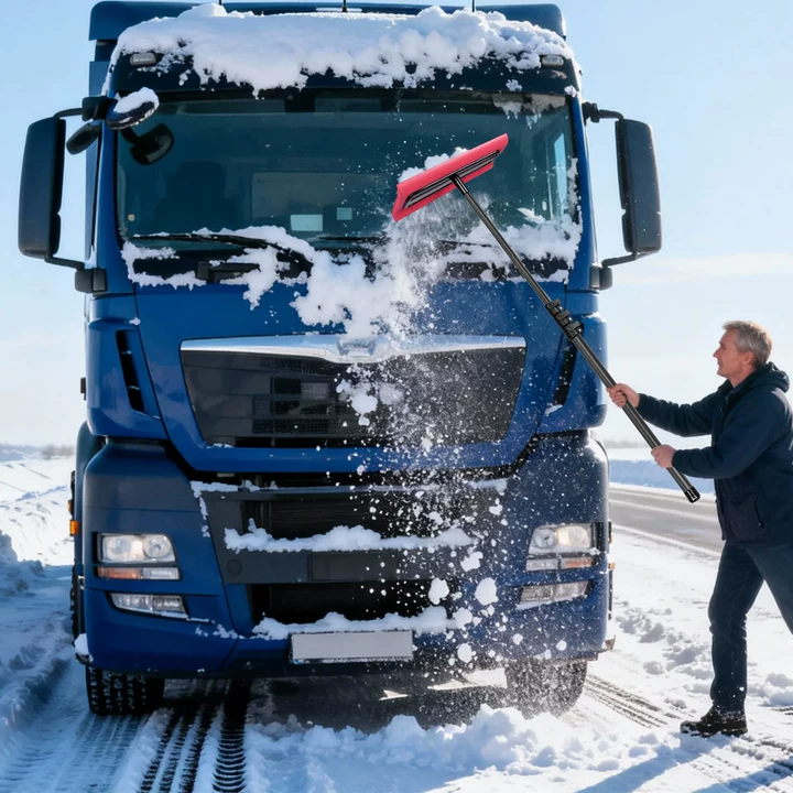 Doben Scratch-Free Carbon Fiber Car Snow Brush & Ice Scraper | 4-24FT Pole. Perfect for SUV/Truck/Car/Van Windshields, Windows, and Roofs