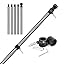 Doben 6FT 3K Carbon Fiber Flag Pole - Tangle Free Black Rust/Wind Resistant (No Bracket)