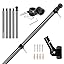 Doben 6FT 3K Carbon Fiber Flag Pole - Tangle Free Black Rust/Wind Resistant (No Bracket)