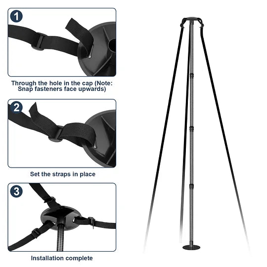 Doben Carbon Fiber Boat Cover Poles 22.4"-66" - 2 Pack Stable Iron Base
