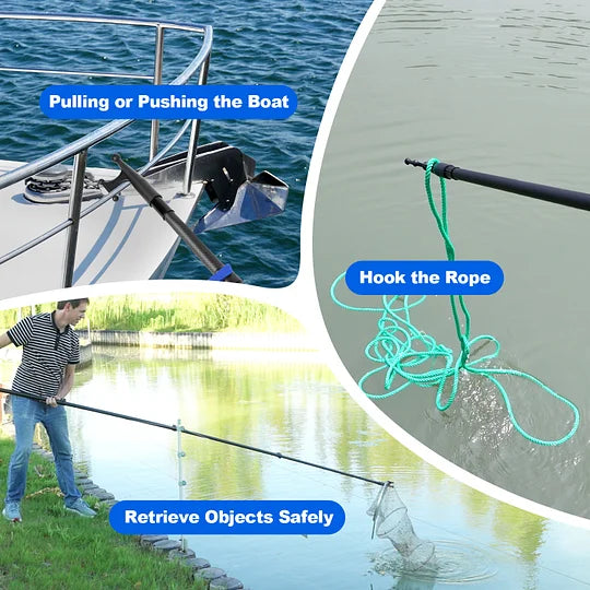 Doben Carbon Fiber Telescoping Boat Hook 3.5-12FT - Lightweight Sturdy