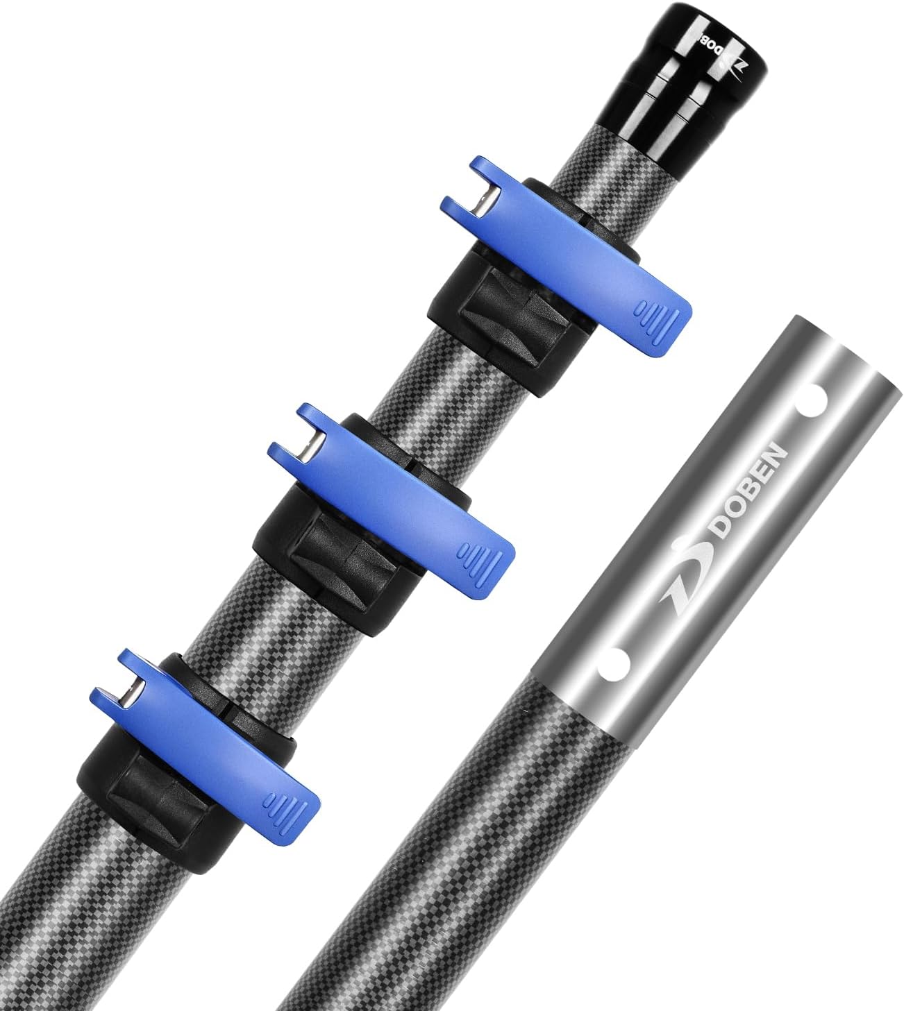 Doben Carbon Fiber 16FT Adjustable Telescopic Pool Pole with Quick-Release Lock - Compatible with Skimmer Nets, Brushes & Vacuums