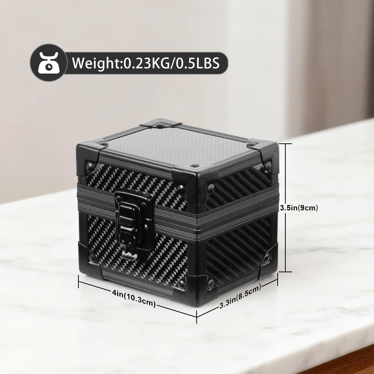 Doben Luxury Watch Case for Men, Carbon Fiber Hard Watch Box with Plush Interior, Single Storage Watch Organizer, Luxury Gift Box for Collectors