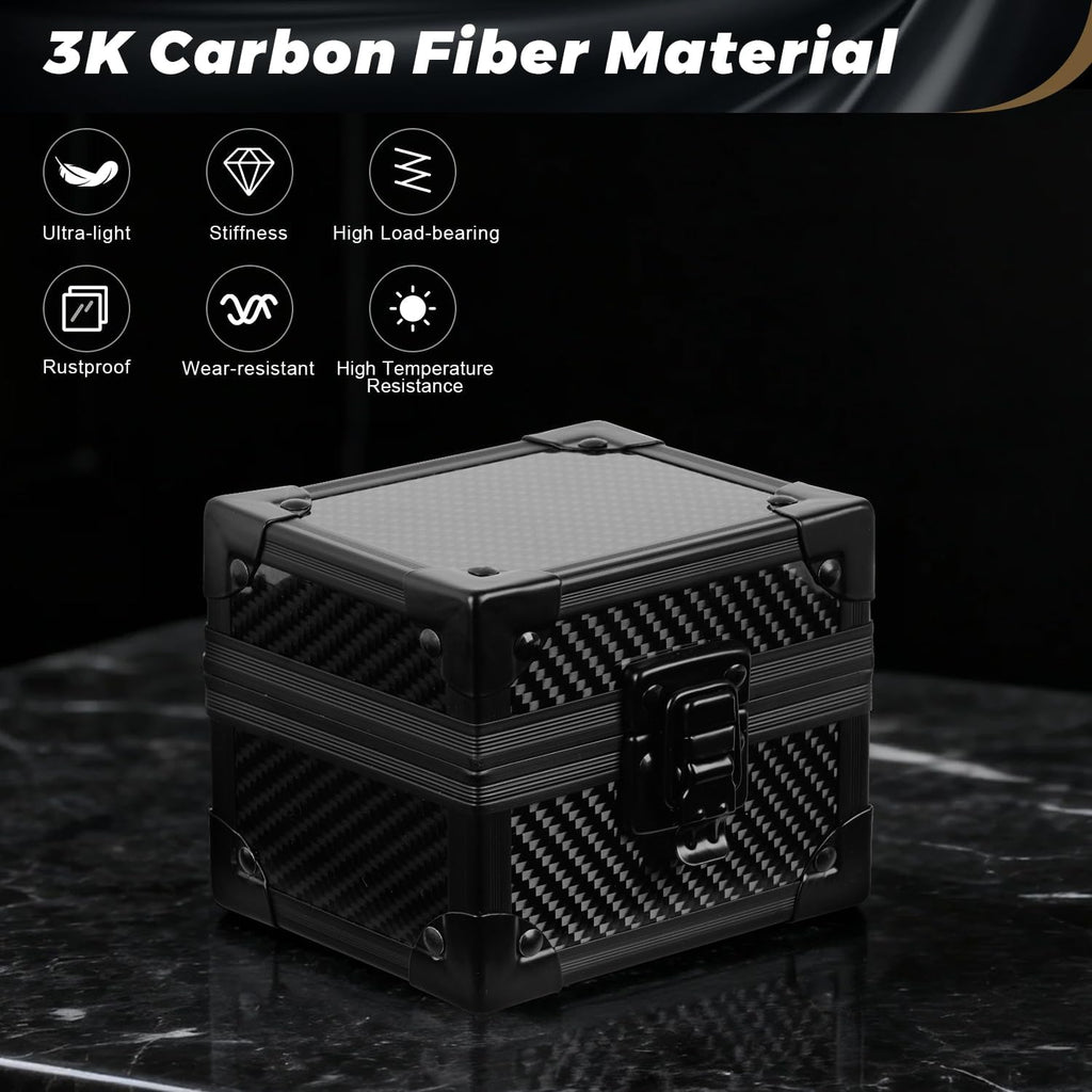 Doben Luxury Watch Case for Men, Carbon Fiber Hard Watch Box with Plush Interior, Single Storage Watch Organizer, Luxury Gift Box for Collectors