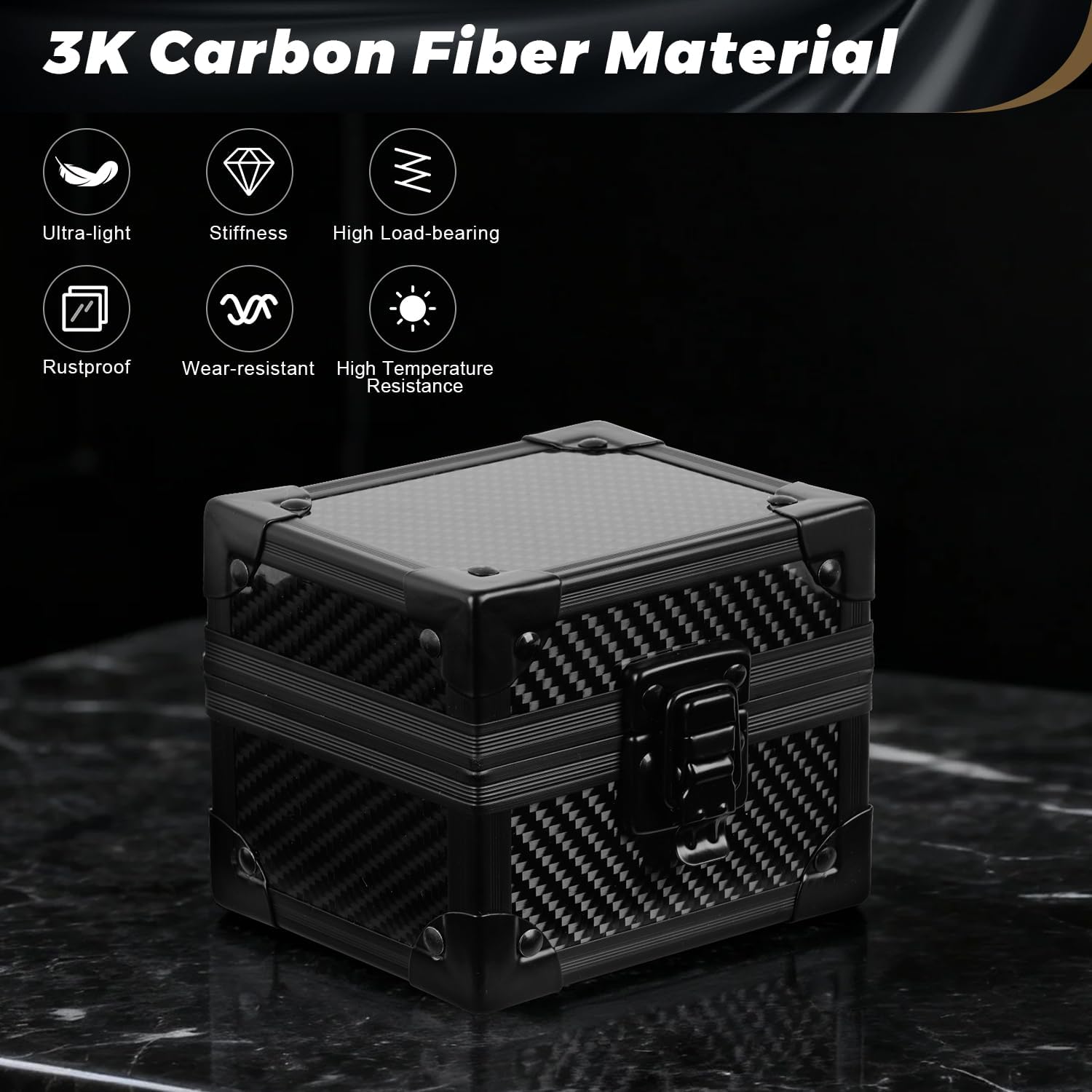 Doben Luxury Watch Case for Men, Carbon Fiber Hard Watch Box with Plush Interior, Single Storage Watch Organizer, Luxury Gift Box for Collectors