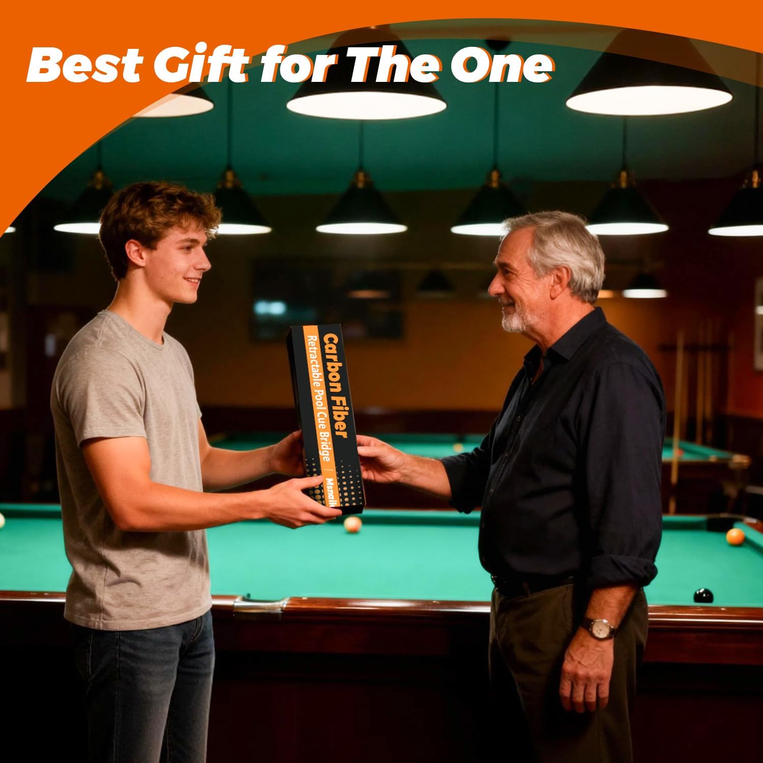 3K Carbon Fiber Retractable Pool Bridge Stick with Removable Metal Bridge Heads, Professional Snooker Cue Rest with Storage Bag, Pool Table Billiards Accessories Birthday Valentine's Day Gift