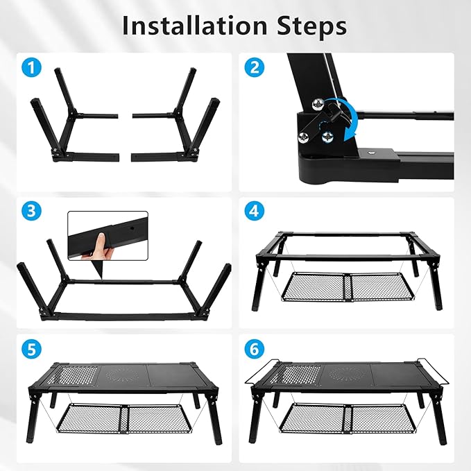 Doben Portable Adjustable IGT Camping Table - Folding Sturdy Outdoor Table for Picnic/Fishing