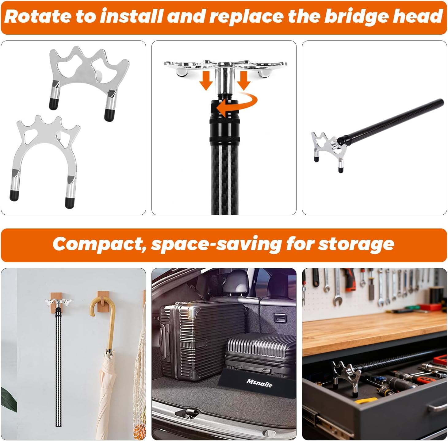 3K Carbon Fiber Retractable Pool Bridge Stick with Removable Metal Bridge Heads, Professional Snooker Cue Rest with Storage Bag, Pool Table Billiards Accessories Birthday Valentine's Day Gift