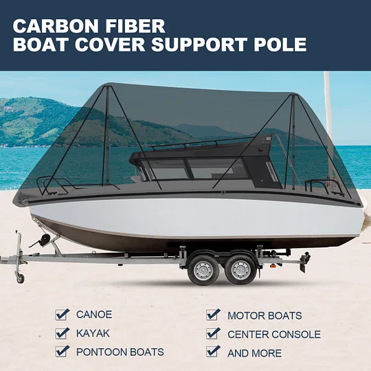Doben Carbon Fiber Boat Cover Poles 22.4"-66" - 2 Pack Stable Iron Base
