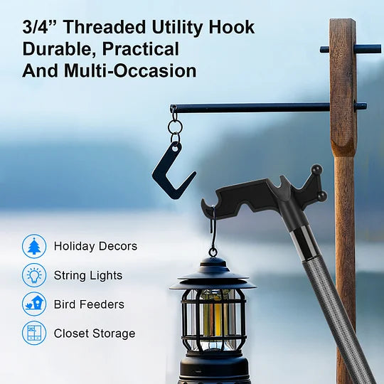 Doben Carbon Fiber Christmas Light Hanger Pole with Utility Hook, bird feeder pole,christmas light pole hanger tool（365-day after-sales service）
