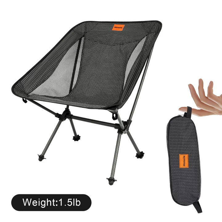 Doben Carbon Fiber Lightweight Folding Camping Chair , Stable Compact Portable for Outdoor Camp, Travel, Beach, Picnic, Festival, Hiking, Backpacking