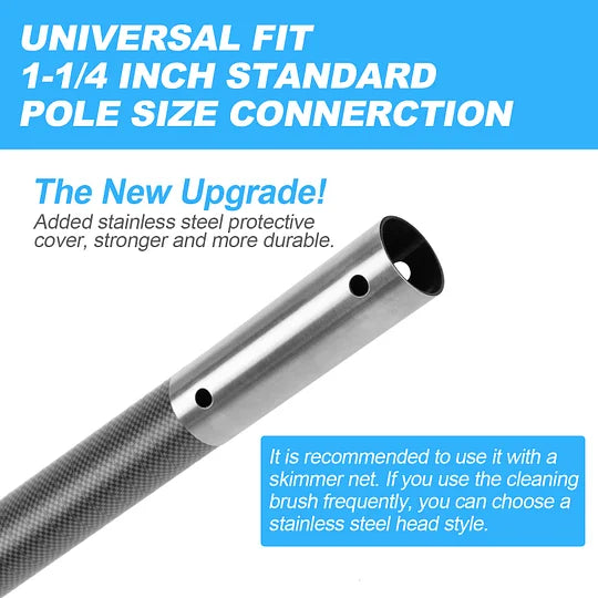 Doben Fiber Pool Pole, Professional Ultralight Pool Poles 3.7/4.6 to 12/15 FT, Telescoping Lightweight Pool Cleaning Pole, Brush