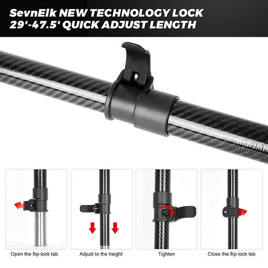 Doben Carbon Fiber Sand Scoop Pole - Rust - Proof Telescopic Beach Metal Detecting Tool