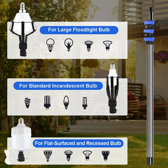 Doben 3-12FT Carbon Fiber Light Bulb Changer - 18FT Reach