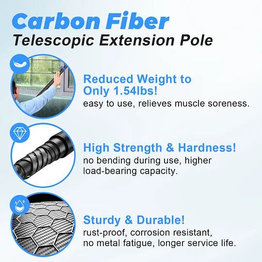 Doben 12FT Carbon Fiber Car Wash Brush - Soft Bristle Scratch-Free